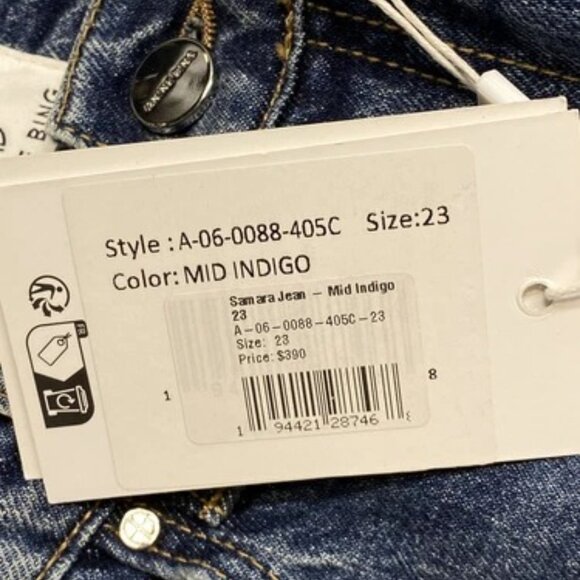 Anine Bing Womens Jean Mid Indigo Blue Size 23 Samara High Rise Ankle Slim - Picture 3 of 11